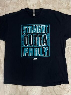 STRAIGHT OUTTA PHILLY EUC Men's XL Smack Apparel Graphic Black Tee Shirt